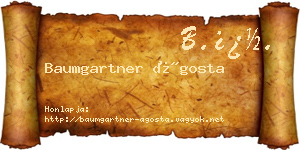 Baumgartner Ágosta névjegykártya